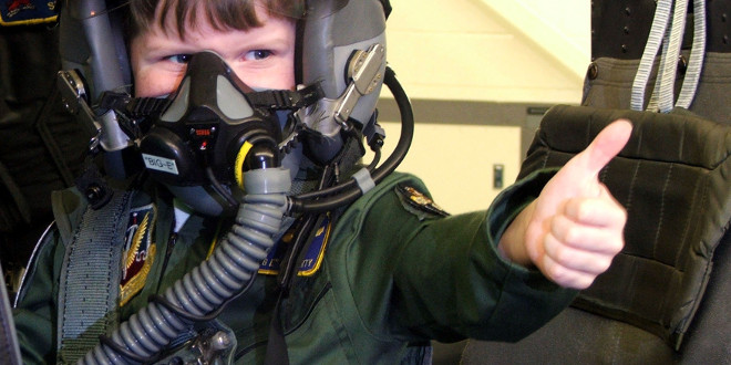 make a wish icon child in fighter plane